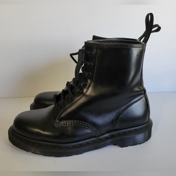 Dr. Marten's 1460 Mono Smooth Leather Lace Up Boots High Shine Size 10 - Picture 6 of 10